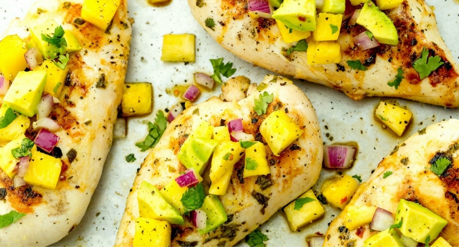 Pollo a la piña a la parrilla